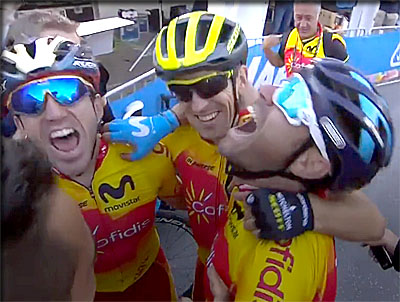 Valverde champion du monde 2018 joie de l'équipe espagnole